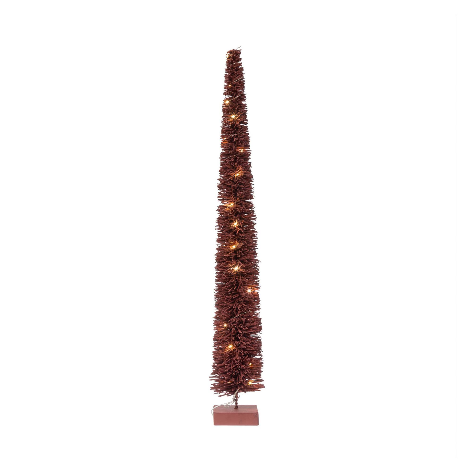 Hello Honey® 3ft. LED Burgundy Rattan Tree with Wood Base